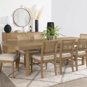 Arini 9-piece Extension Leaf Dining Table Set Sand Wash