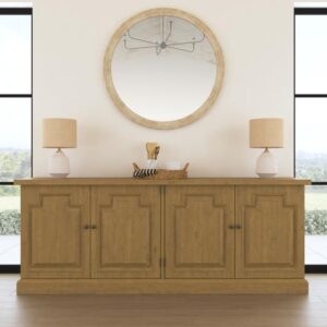 Florence 4-door Dining Sideboard Buffet Cabinet Rustic Honey