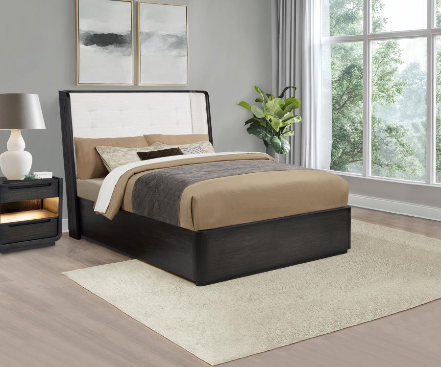 Leandro 55-inch Queen Wingback Bed Burnished Black ,DRESSER ,MIRROR,NIGTHSTAN,CHEST - Imagen 2