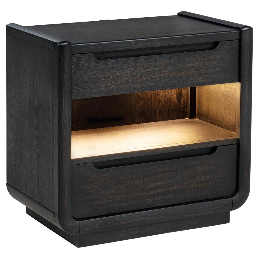 Leandro 55-inch Queen Wingback Bed Burnished Black ,DRESSER ,MIRROR,NIGTHSTAN,CHEST - Imagen 4