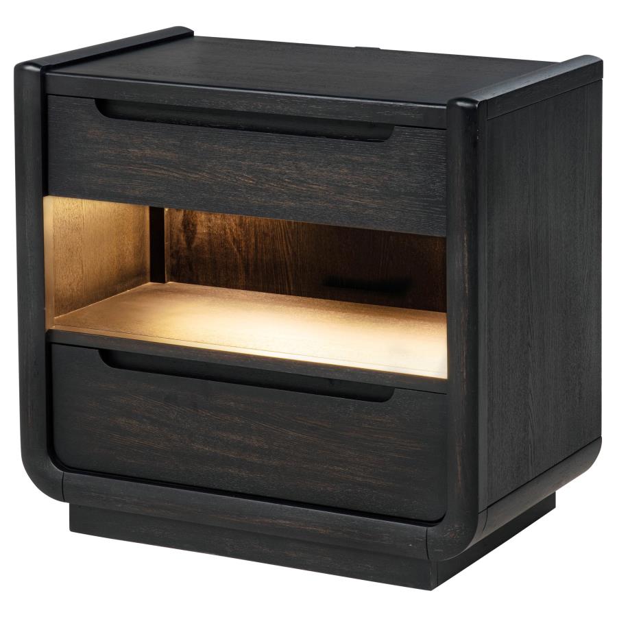 Leandro 55-inch Queen Wingback Bed Burnished Black ,DRESSER ,MIRROR,NIGTHSTAN,CHEST - Imagen 5