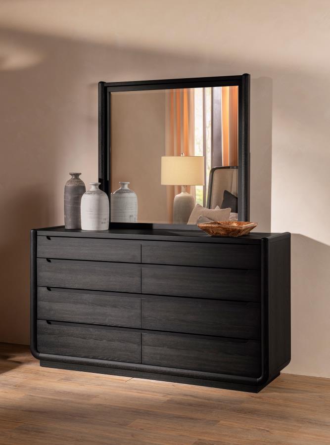 Leandro 55-inch Queen Wingback Bed Burnished Black ,DRESSER ,MIRROR,NIGTHSTAN,CHEST - Imagen 7