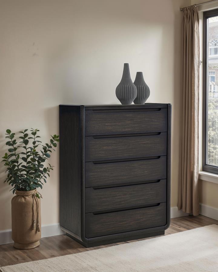 Leandro 55-inch Queen Wingback Bed Burnished Black ,DRESSER ,MIRROR,NIGTHSTAN,CHEST - Imagen 10