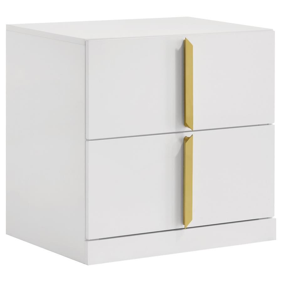Ines 5-piece Queen Bedroom Set Navy and White High Gloss - Imagen 4