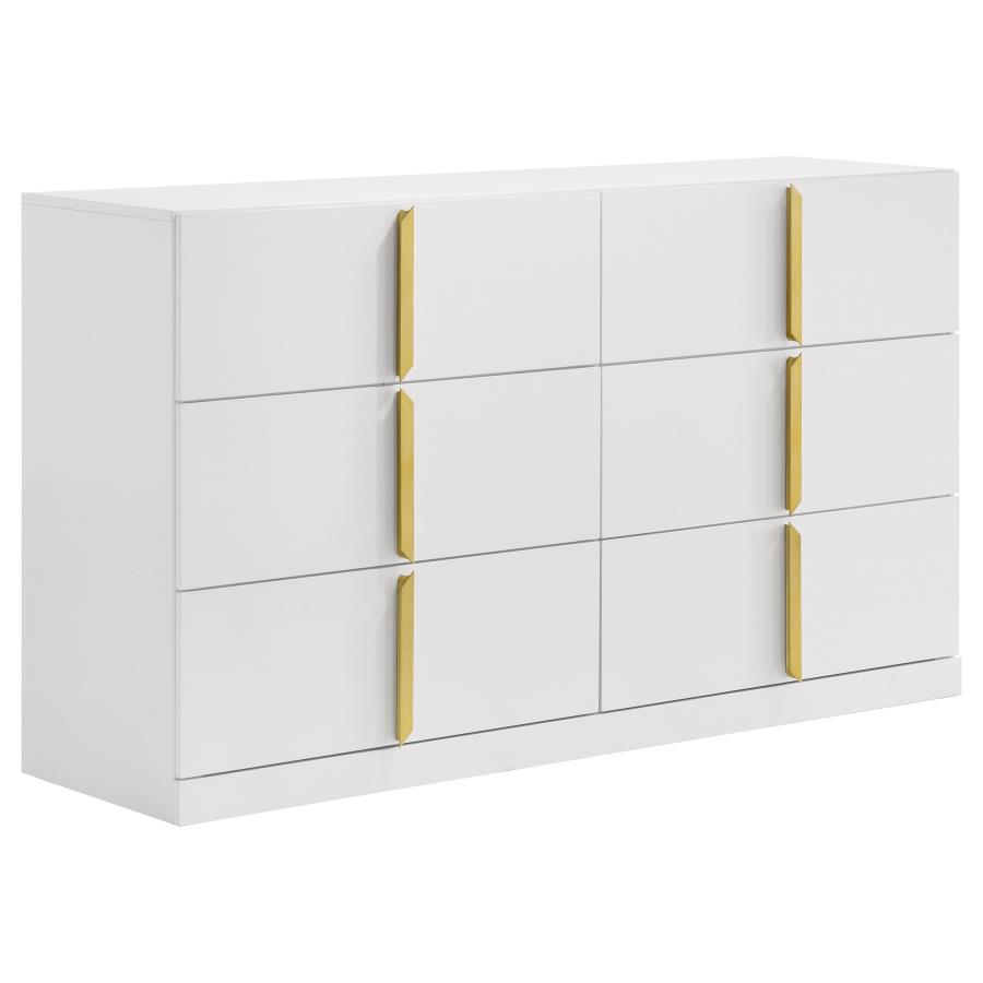 Ines 5-piece Queen Bedroom Set Navy and White High Gloss - Imagen 5