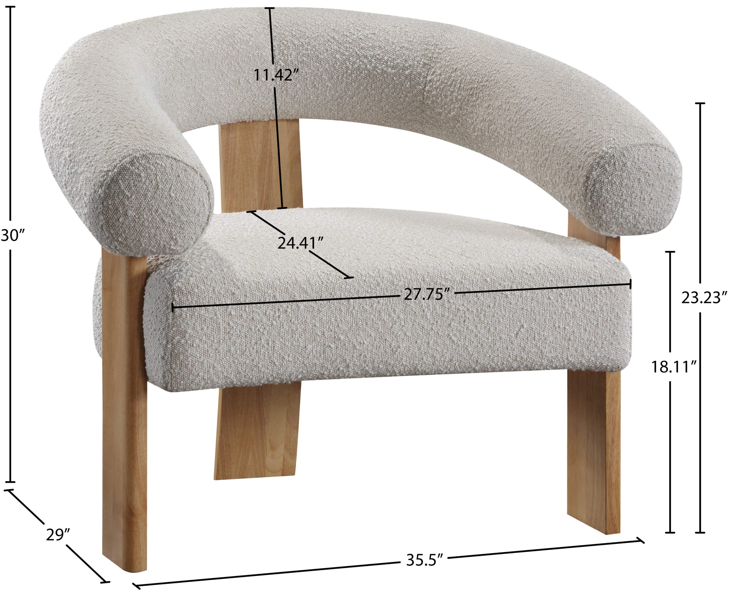 Winston Boucle Fabric Upholstered Accent Chair - Image 4