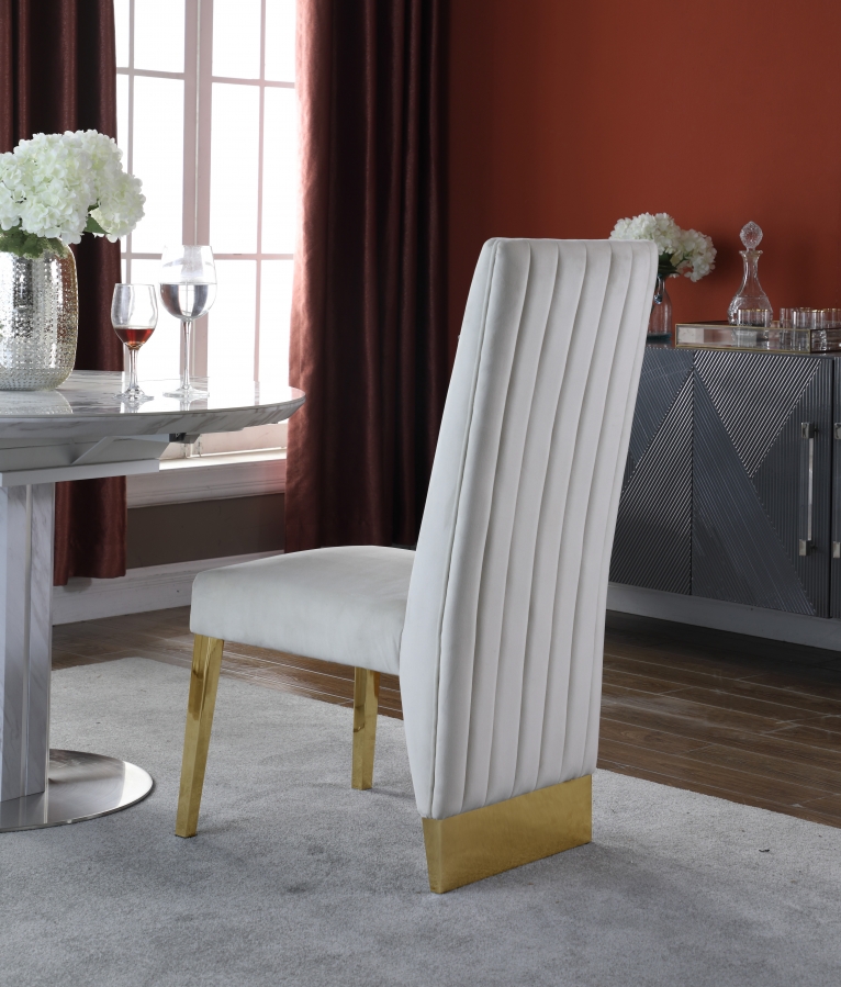 Porsha Velvet Upholstered Dining Chair - Imagen 3