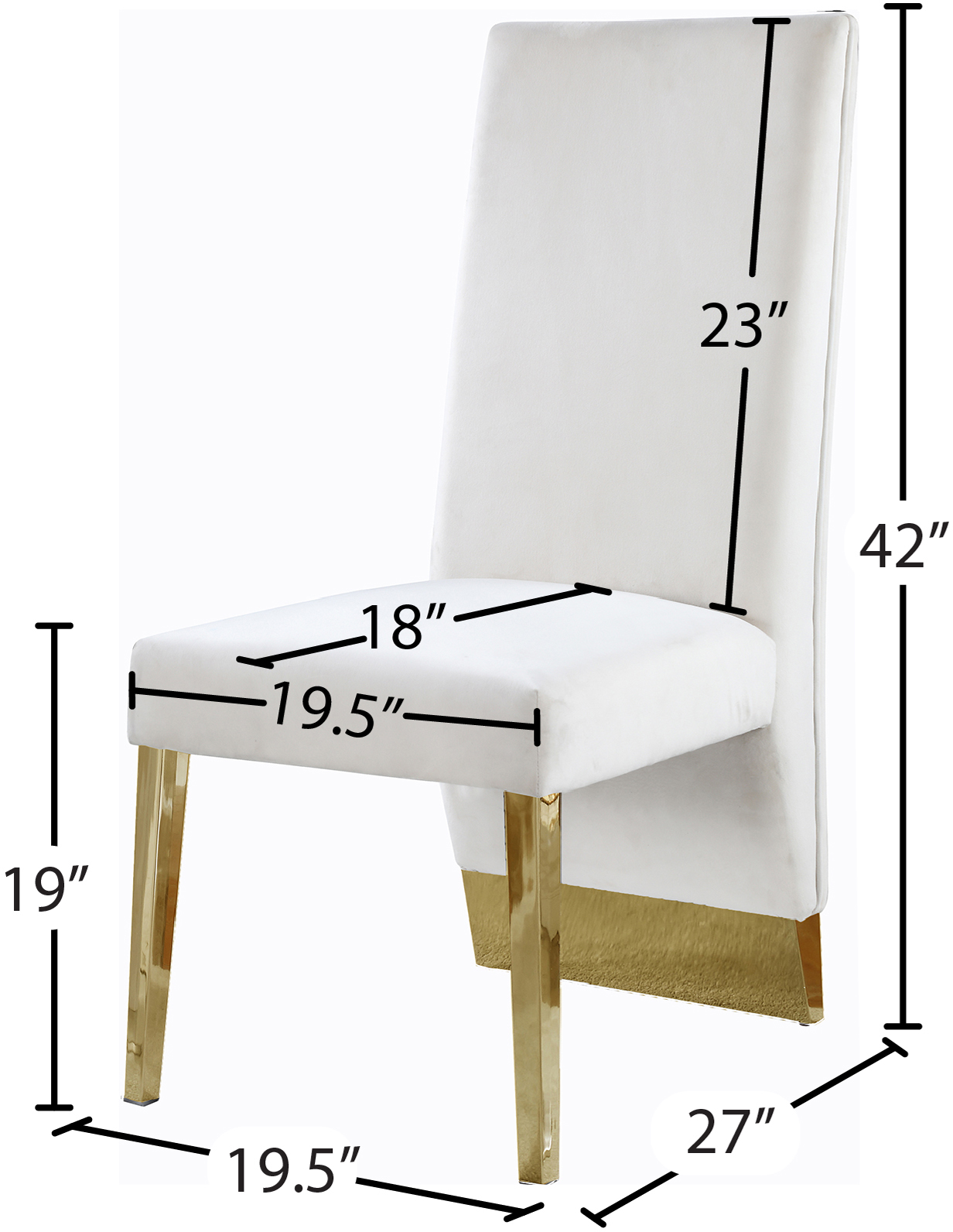 Porsha Velvet Upholstered Dining Chair - Imagen 4