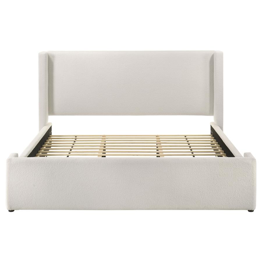 Alamosa Boucle Upholstered Eastern QUEEN Platform Bed White - Image 4