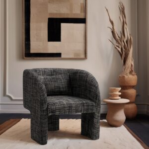 Sawyer Weaved Fabric Upholstered Accent Chair Black