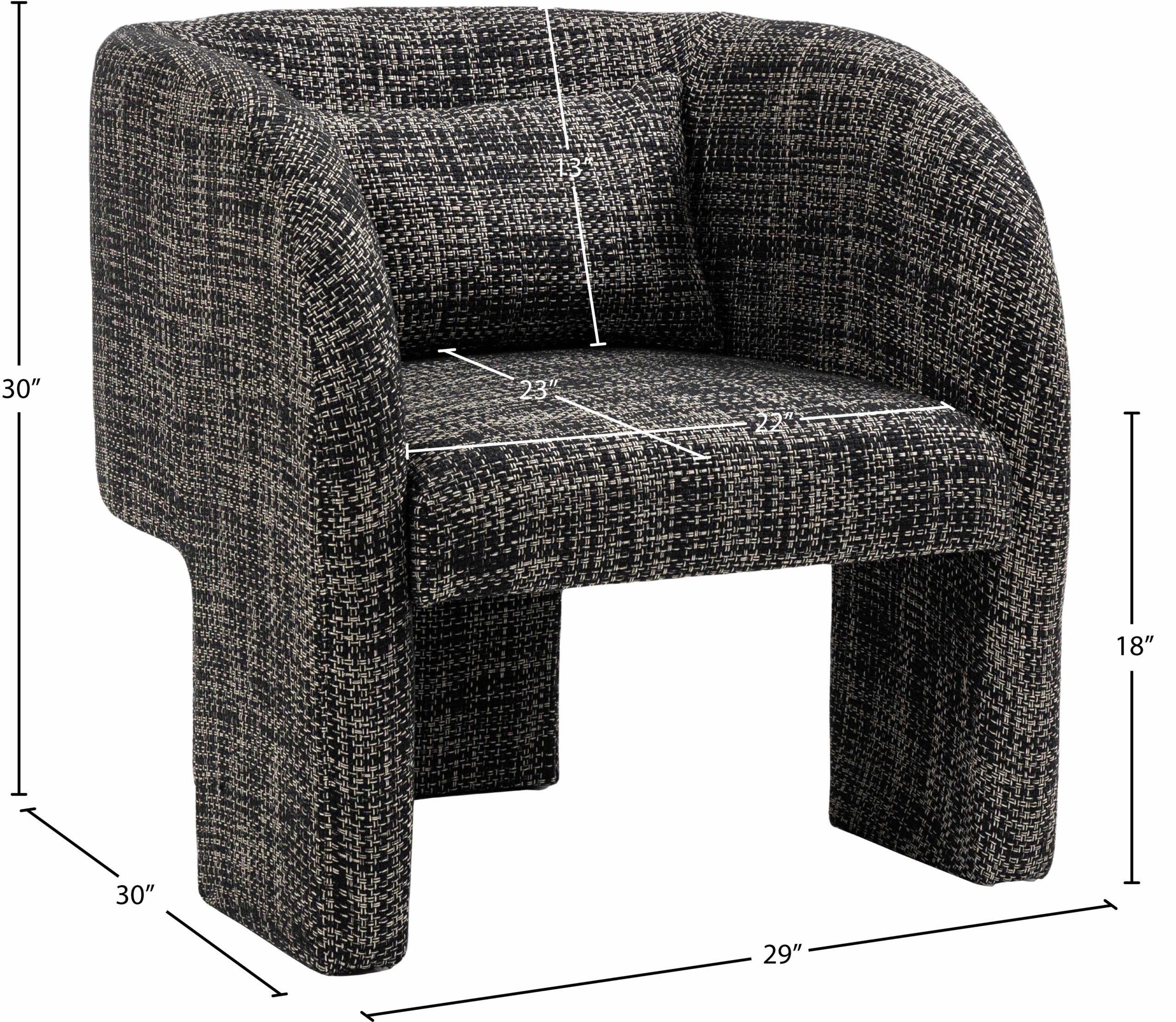 Sawyer Weaved Fabric Upholstered Accent Chair Black - Imagen 3