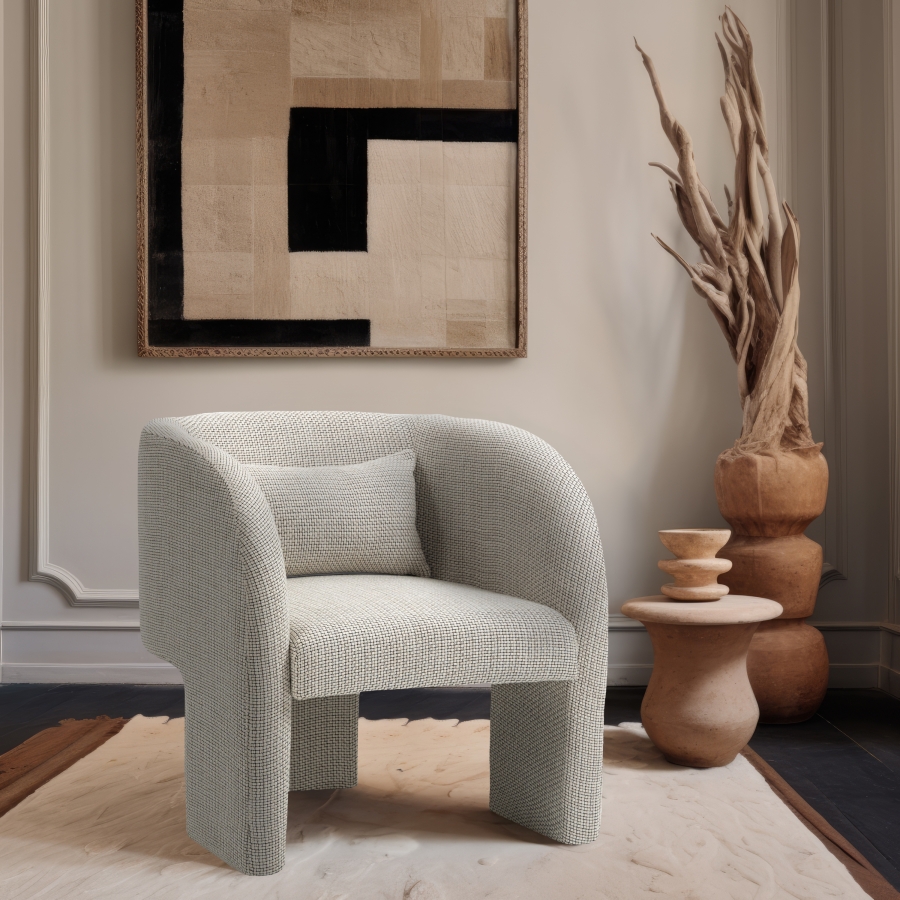 Sawyer Weaved Fabric Upholstered Accent Chair