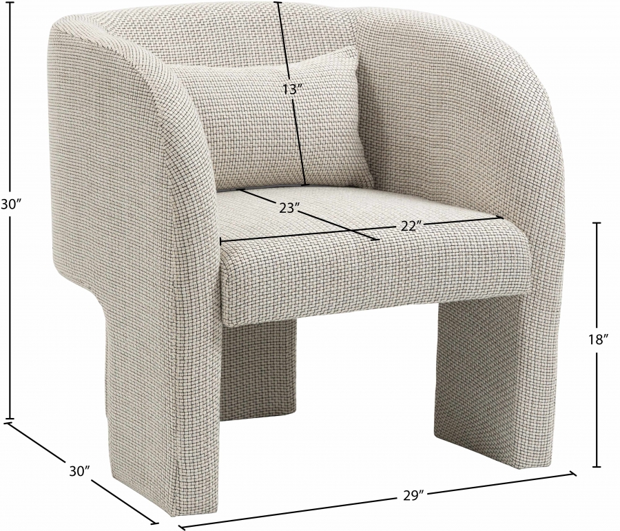 Sawyer Weaved Fabric Upholstered Accent Chair - Image 3