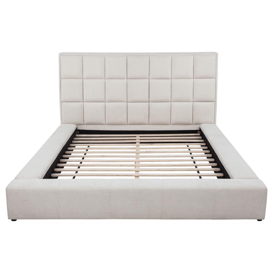 Dreux Upholstered Queen Panel Platform Bed Cream - Image 4