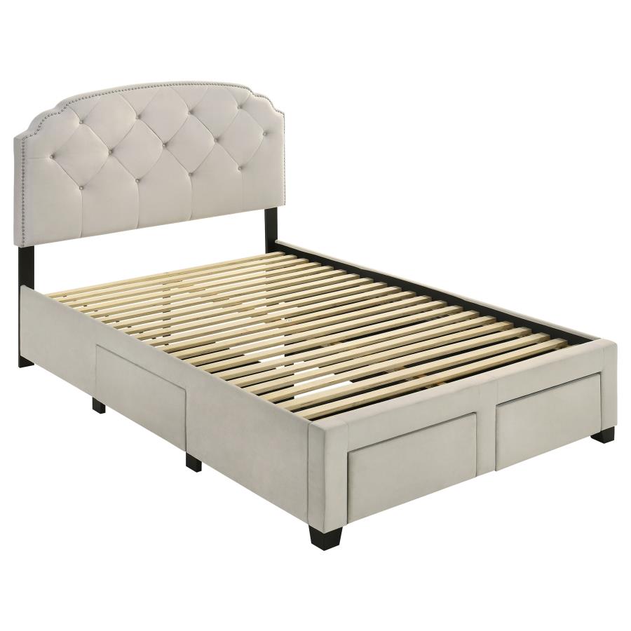 Marianna 4-drawer Upholstered Full Storage Bed Cream - Imagen 2