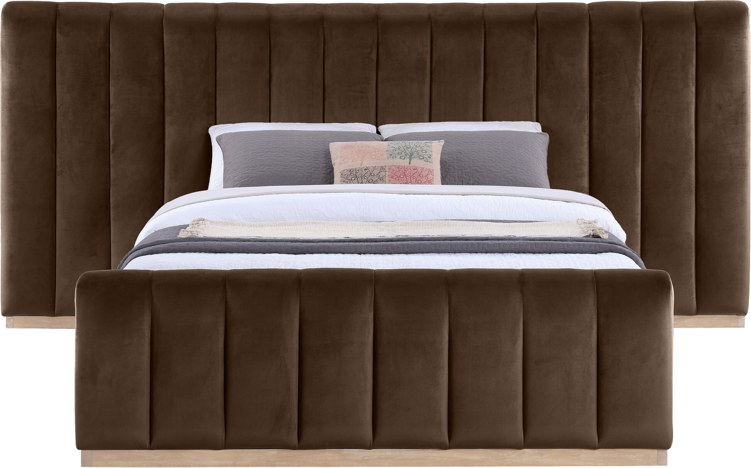 Amara Velvet Upholstered Bed queen bed - Imagen 5