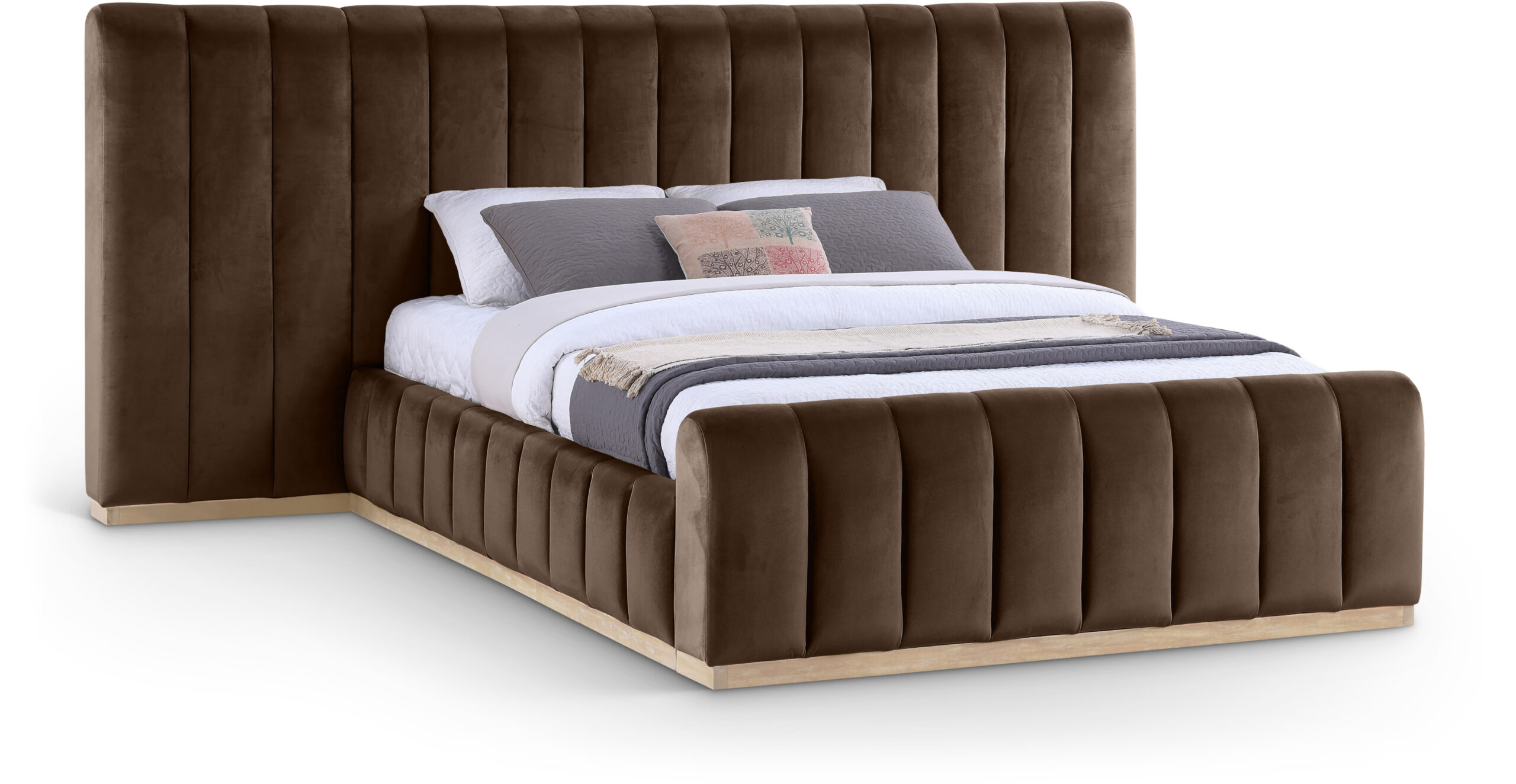 Amara Velvet Upholstered Bed queen bed - Imagen 4