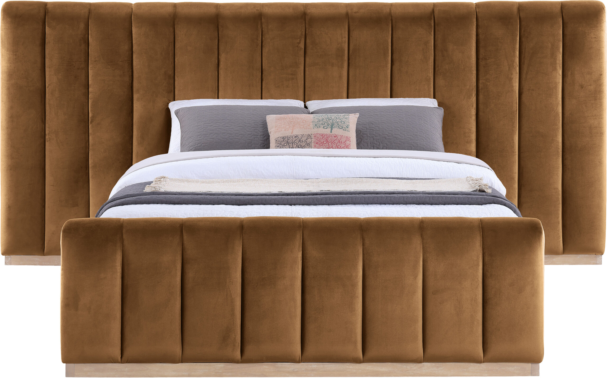 Amara Velvet Upholstered Bed queen bed - Imagen 9