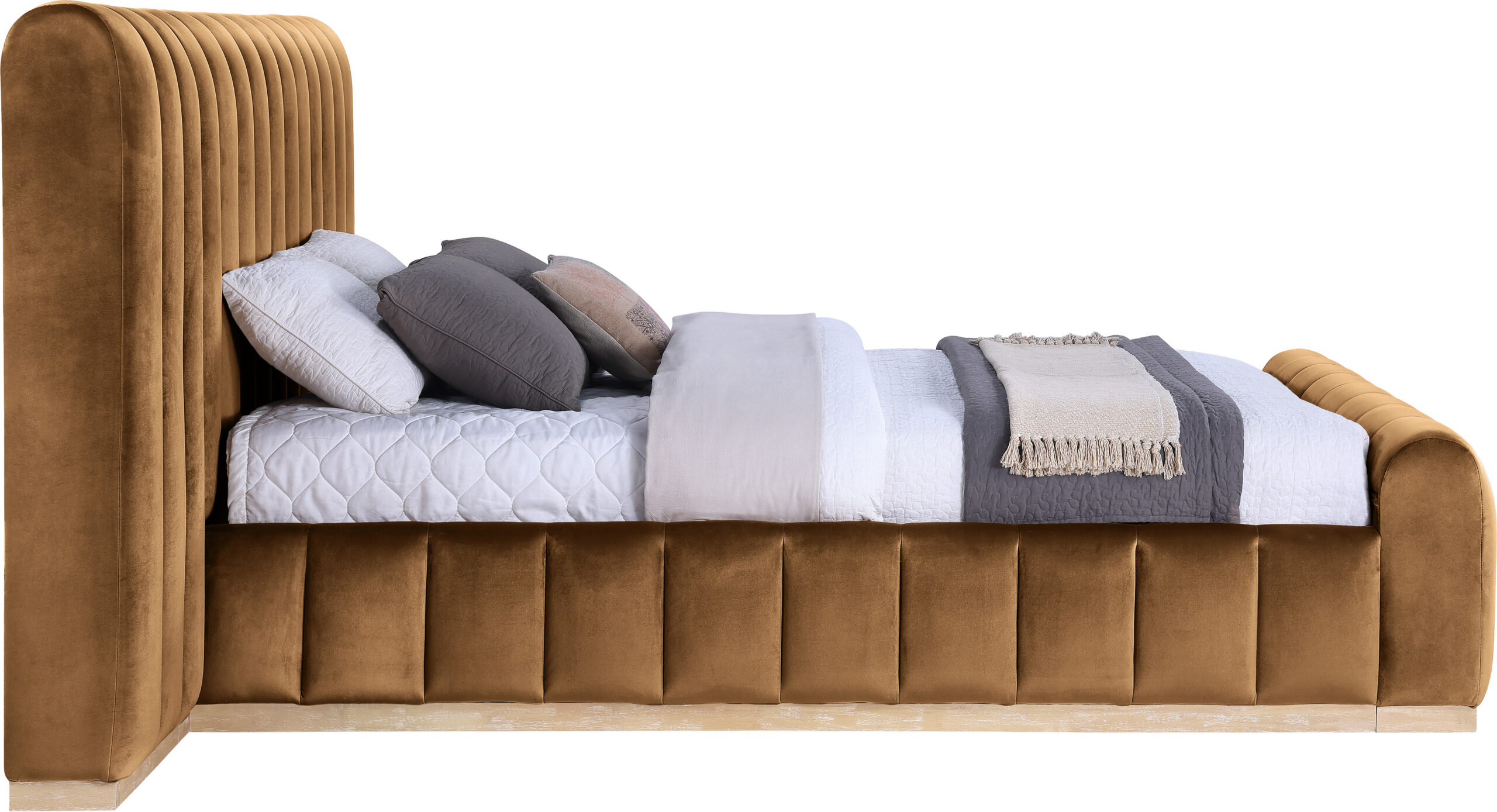 Amara Velvet Upholstered Bed queen bed - Imagen 10