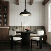 Timbra Linen Textured Fabric Upholstered Dining Chair - Image 2