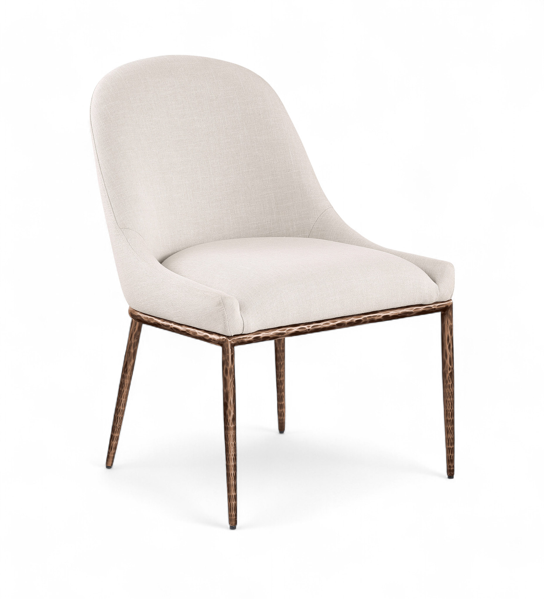 Ferro Linen Textured Performance Fabric Upholstered Dining Side Chair - Image 9