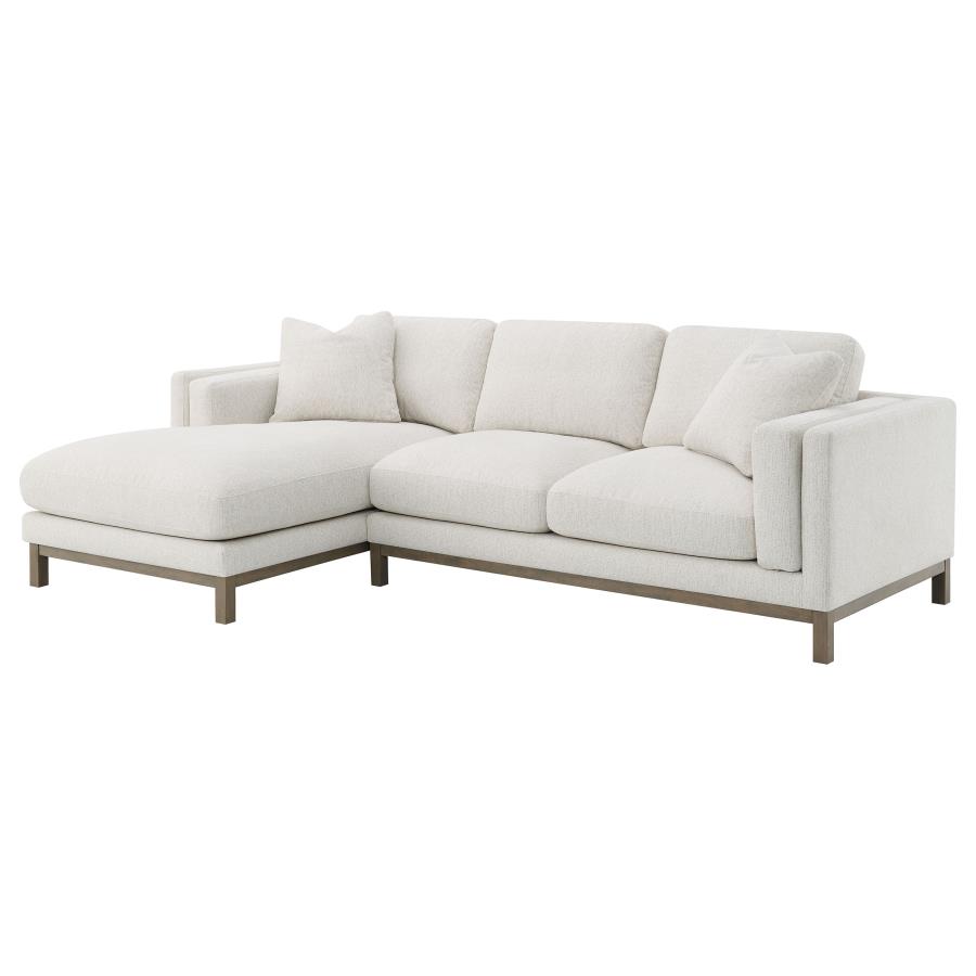 Geneva Boucle Upholstered Sectional Chaise Sofa Sand - Imagen 3