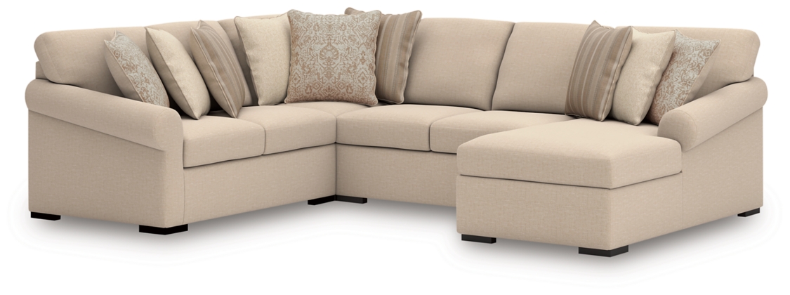 LadyMae 4-Piece Sectional with Chaise Color: Twill - Imagen 3