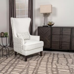 Pippin Upholstered High Wingback Accent Chair Latte