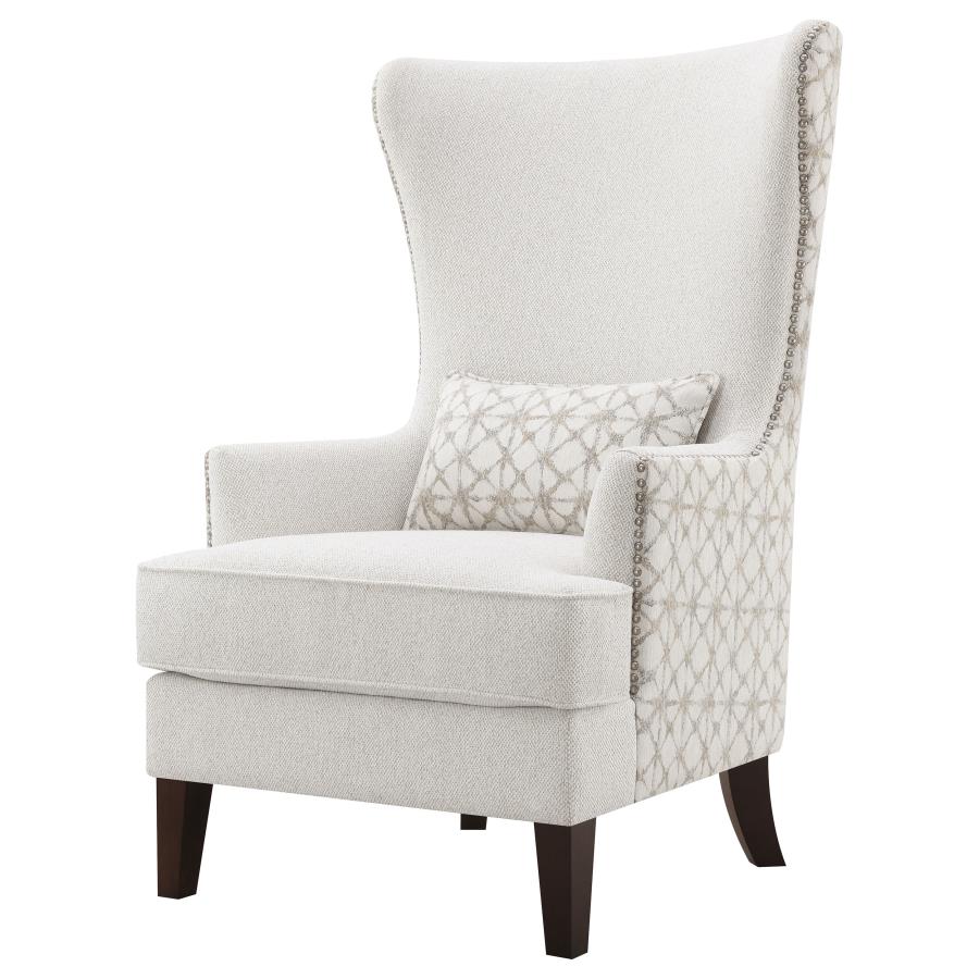 Pippin Upholstered High Wingback Accent Chair Latte - Image 2