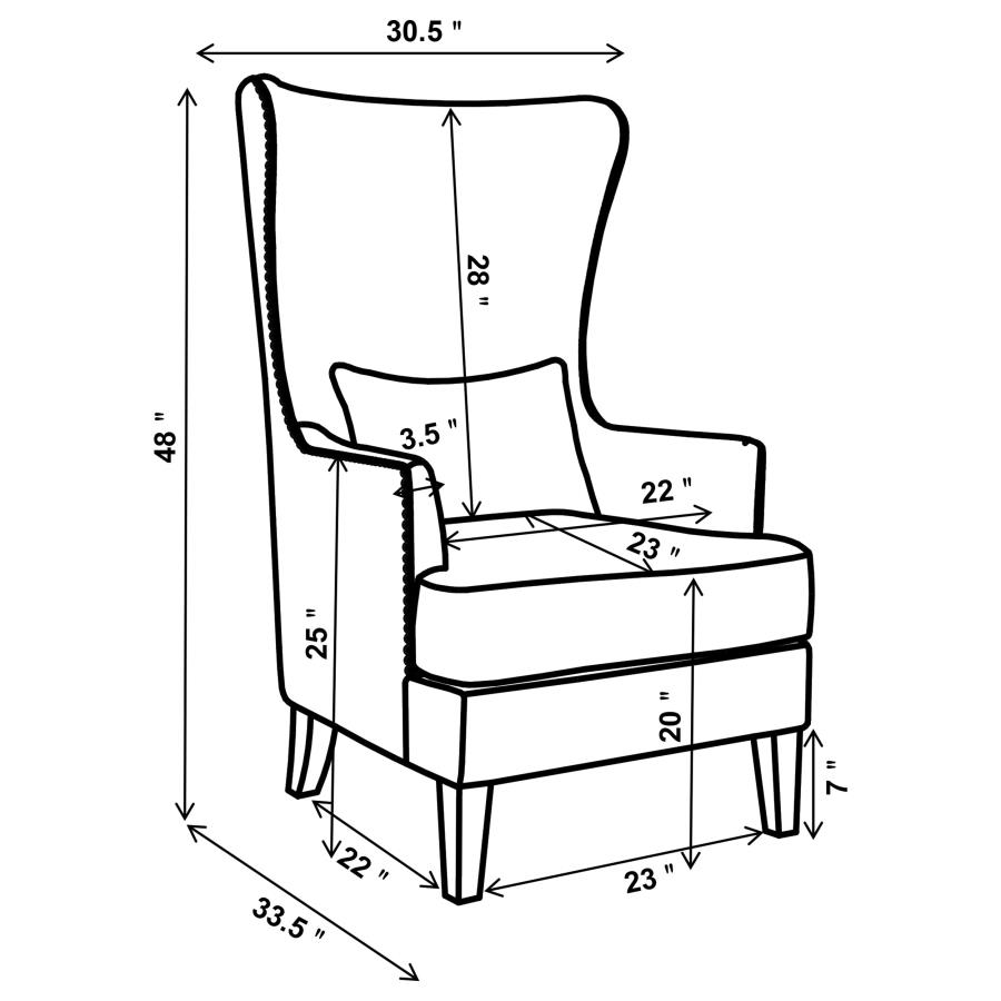Pippin Upholstered High Wingback Accent Chair Latte - Image 5