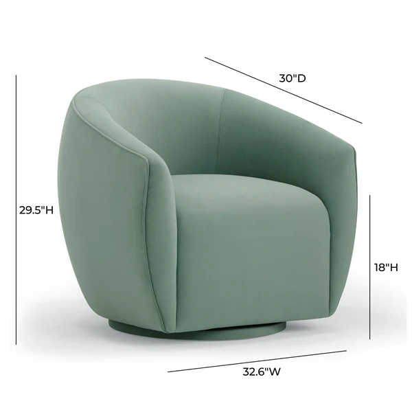 Jordan Performance Velvet Swivel Accent Chair - Imagen 11